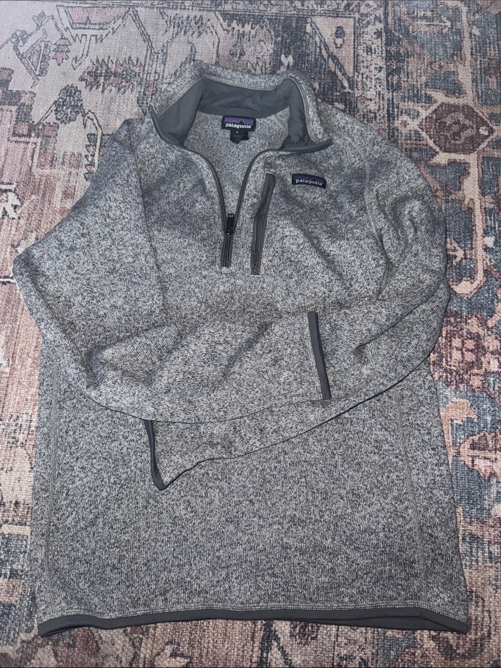 Patagonia Men's Heather Gray Half-Zip Fleece Pullover